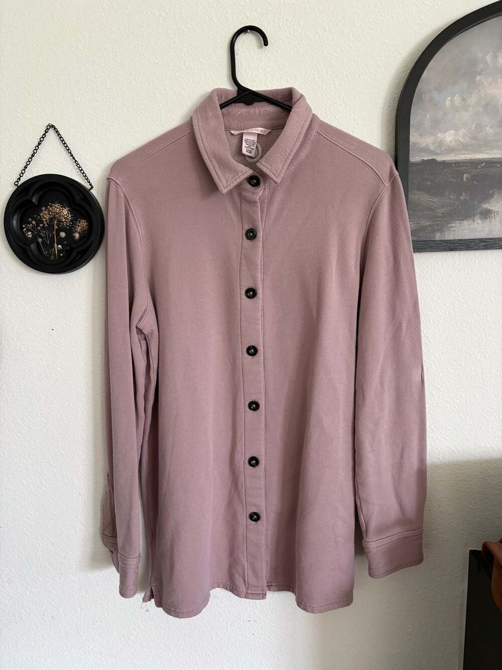 Victoria's Secret Button Up Shirt Size S Pink Long Sleeve
